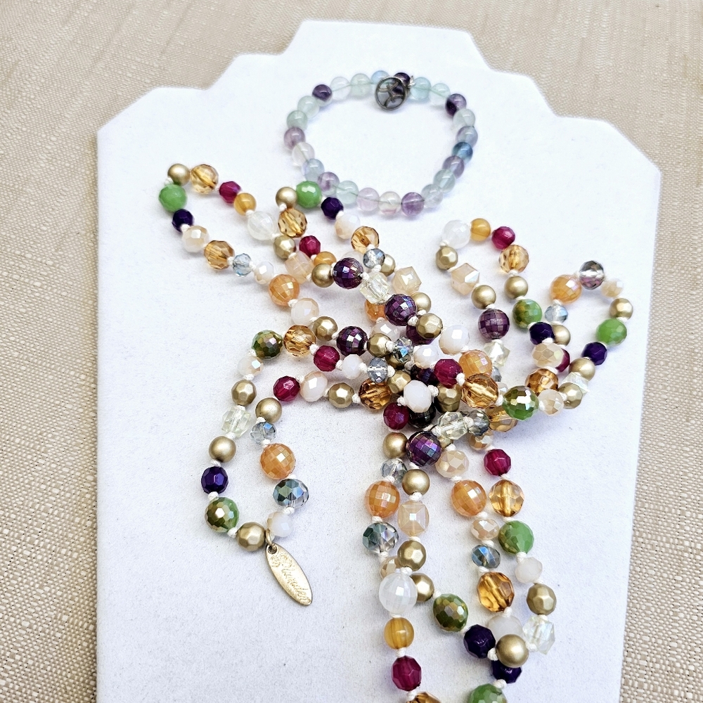 SET! Plunder Glass Bead Necklace and Glass Bead Bracelet Set